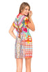 Luli Fama Chasing Waterfalls Cap Sleeve Short Caftan